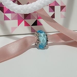 Pandora Winter Blue Snowflake Murano Bracelet Charm